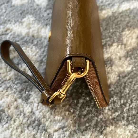 New Tory Burch Robinson Crosshatch Saffino leather Continental Wallet Wristlet - Picture 15 of 15